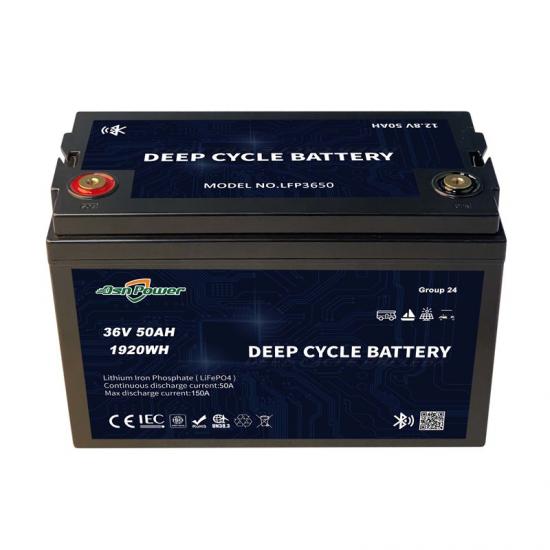 Lithium Ion Phosphate Battery Deep Cycle 36V 50Ah Lifepo4 Battery Pack For Marine Automobile Starting Energe Storage System
