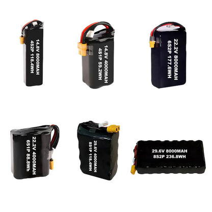 OEM ODM 6S1P 2P 3P 22.2V 12000mAh Lithium Battery FPV/UAV/Drones RC Race Drones